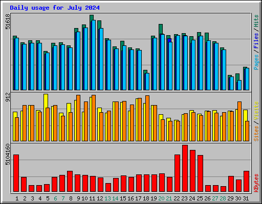 Daily usage for July 2024