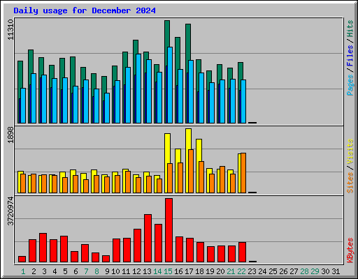 Daily usage for December 2024